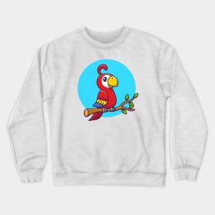 Cute Parrot Bird On The Branch Crewneck Sweatshirt